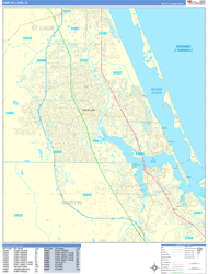 Port St. Lucie Wall Map Basic Style 2024